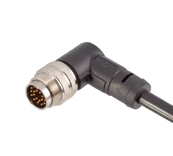 Plugue sobremoldado macho angular M16
