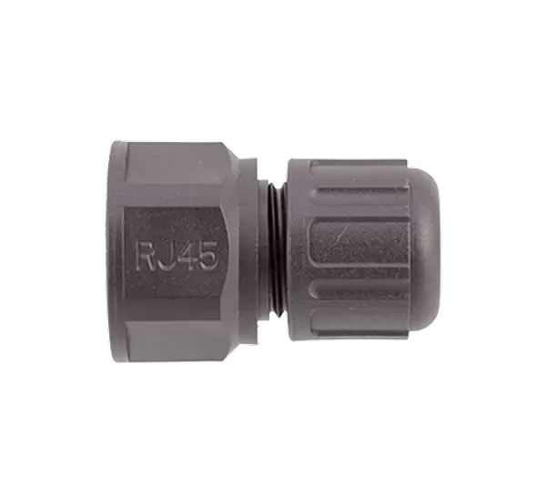 Plugue plástico macho reto RJ45 (rosqueado)